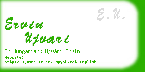ervin ujvari business card